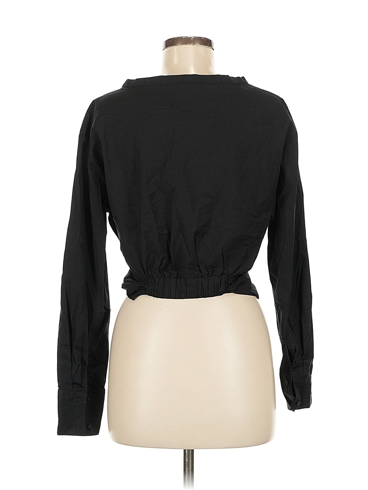 Zara Women Black Long Sleeve Top M thumbnail 2