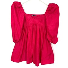 Zara Hot Pink Puffed Sleeve Mini Dress XS