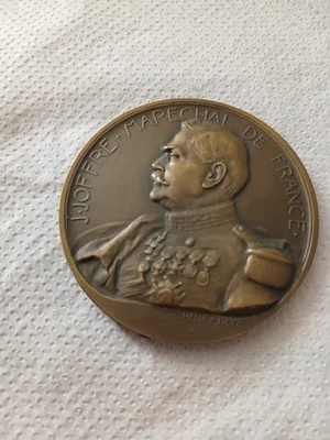 Médaille De Bronze Maréchal Joffre 7cm - Photo 1/2
