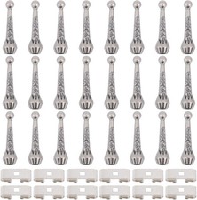 Bolo Tie Findings Kit: 36Pcs Antique Silver Tips, End Caps Slide Clasps
