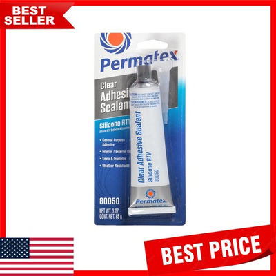 #ad 3 oz Clear RTV Silicone Sealant – High Viscosity for Reliable Sealing Tasks $8.39