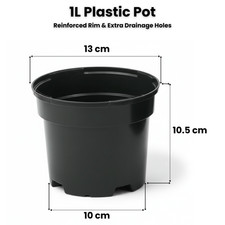Black Plastic Plant Pots Nursery Flower Pots Indoor Outdoor Drainage Holes