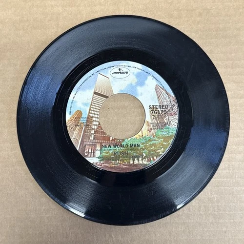 45 rpm Vintage 7” Vinyl Single Record Jukebox Rush New World Man
