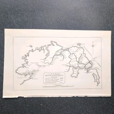 Original 1926 Karte der L M S Eisenbahn Northern Counties Committee General Map