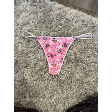 Pink Pout vintage Sample thong Panties Double Cake Tie Dye Size L