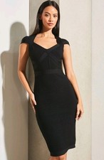 BNWT LIPSY BLACK BANDAGE BODYCON DRESS SIZE 12 SHORT
