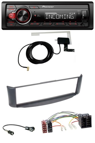 Pioneer USB MP3 DAB Bluetooth Autoradio für Smart ForTwo 450 grau ohne Metallsch