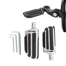 10mm Mount Foot Pegs Pedals Footrest Chrome For Harley-Davidson Male Mount New