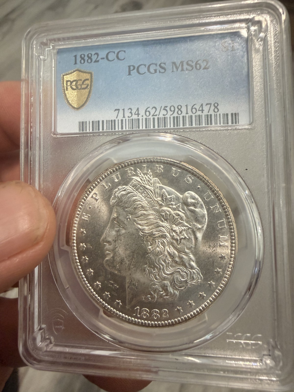 1882-CC Morgan Silver Dollar PCGS MS62 Carson City Silver Dollar