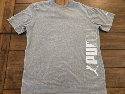 PUMA Men's Soft Short Sleeve Essential Logo T-Shirt Gray Medium