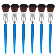 6 Pcs Mop Brush for Acrylic Painting - 1 Inch Oval Blending Brush with Wooden...