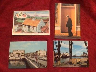 Vintage Postkarten, Parnell Bridge, River Lee Port Cork, Kennedys Cottage Irland