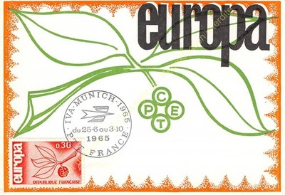 Maximale Karte FDC FRANKREICH EUROPA 1965 MWST MÜNCHEN N2