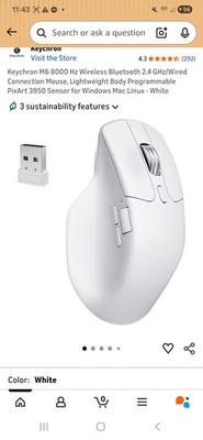 Keychron M6 Multi-Device Bluetooth Wireless Mouse ~ White