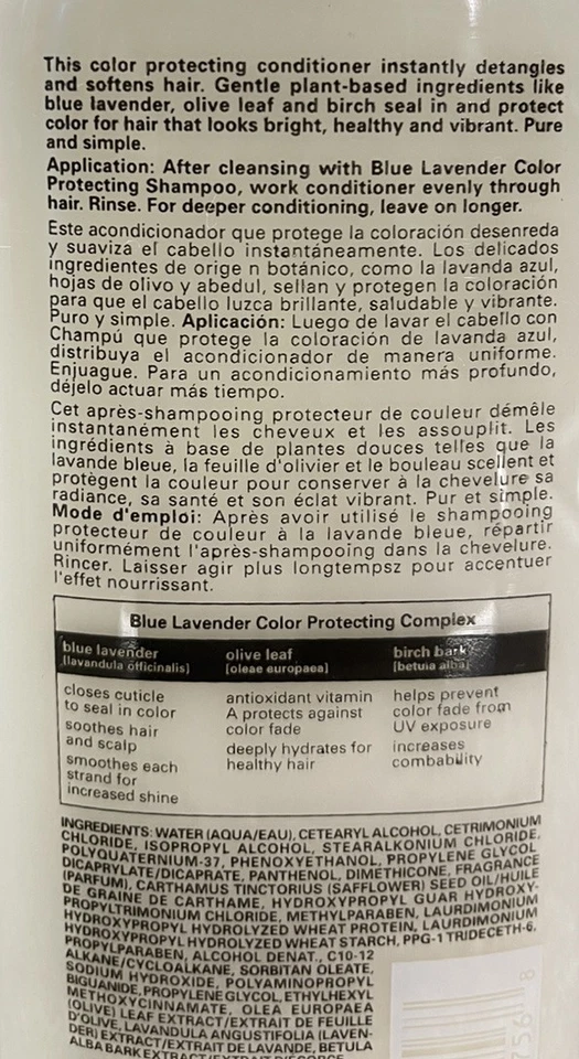 Back To Basic Color Protecting Shampoo Blue Lavender SULFATE FREE & Conditioner  - Image 3 of 4