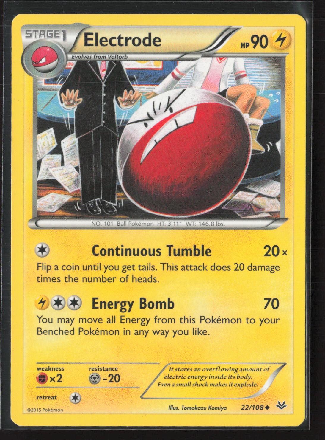 Electrode 22/108 Uncommon Roaring Skies Pokemon Near Mint