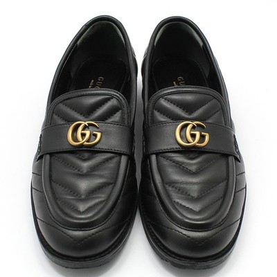 Gucci Black Matelassé GG Marmont Loafers 37 85236739 | eBay