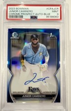 2023 Bowman - Chrome Prospect Autographs Junior Caminero #CPA-JCR Blue Refractor