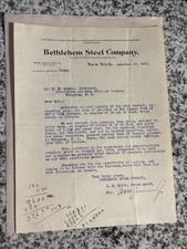 BETHLEHEM STEEL CO PA  Letterhead LETTER  EPHEMERA New York Dec. 19, 1911