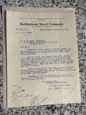 BETHLEHEM STEEL CO PA  Letterhead LETTER  EPHEMERA New York Dec. 19, 1911