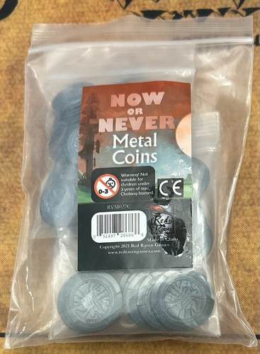 Now or Never Board Game + Metal Coins Open Box Unpunched Signed by Creator - Picture 4 of 6