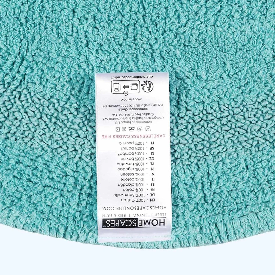 Tappetino Da Bagno Rotondo, Lussuoso, 1600 G/M², Extra Morbido, 100% Cotone, Rev - Immagine 3 di 4