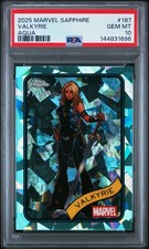 2025 TOPPS CHROME MARVEL SAPPHIRE EDITION AQUA #187 VALKYRIE 15/75 PSA 10