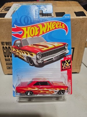 2019 Hot Wheels HW Flames #7/10 '66 Chevy Nova collector #143/250