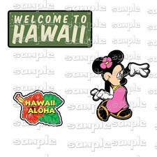 Disney Hawaii Minnie 3 pc vld Premade Scrapbook Page Paper Piece die cut