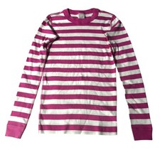 Hanna Andersson Top Girls 12 Organic Cotton Pajamas Magenta Pink White Striped