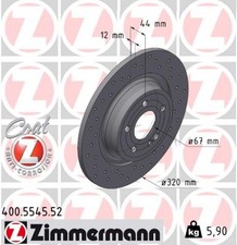 2x ZIMMERMANN Bremsscheibe SPORT Z 400.5545.52 f&uuml;r MERCEDES KLASSE W177 Sports