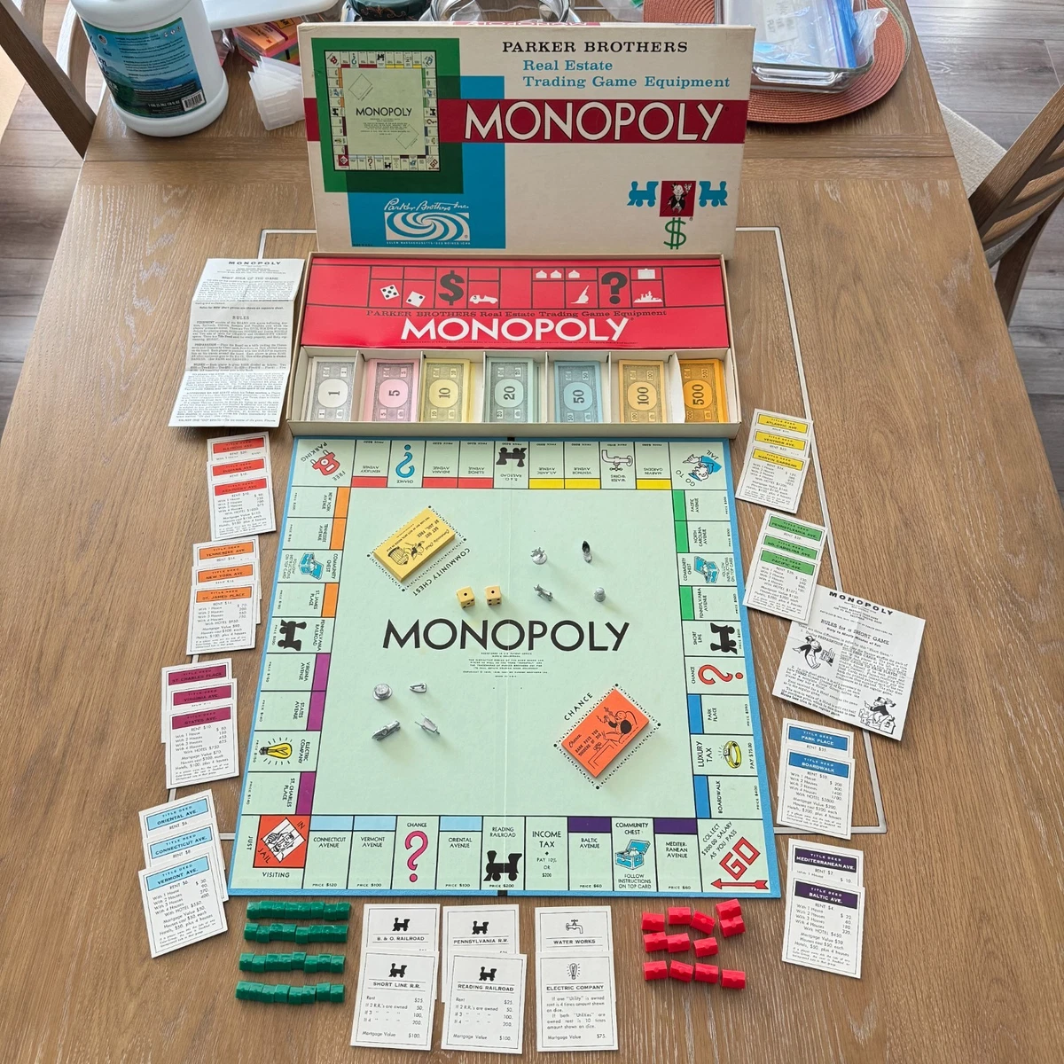 Parker Brothers Monopoly 1961 Vintage Manufacture Board