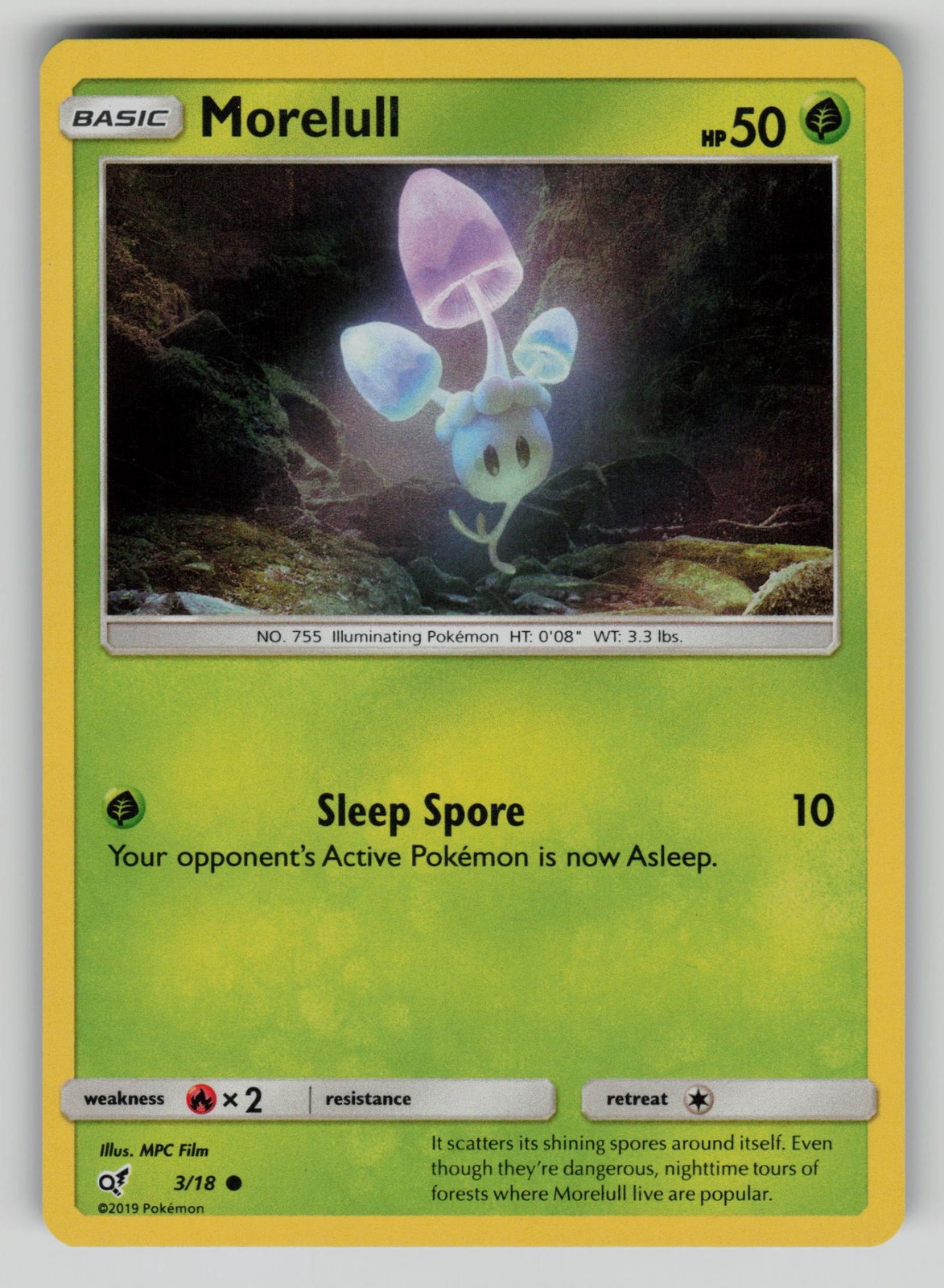 Morelull 3/18 Common Detective Pikachu Pokemon LP