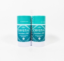 2 Crystal Magnesium Enriched CUCUMBER MINT Deodorant Roll-On NO aluminum 2.5 oz