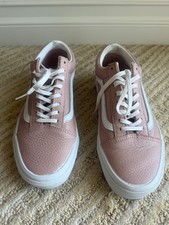 Vans Old Skool Leather Sneakers - Pink Tumbled Leather - Women s Size 7