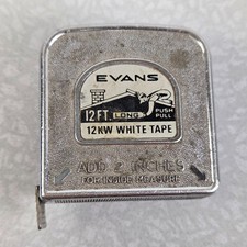 Evans 12 FT Push Pull Tape Measure Vintage Ti...