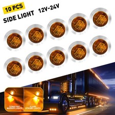 10x 3/4" Strobe+Steady Marker Lights Amber LED Side Clearance Flash Lamps 12-24V