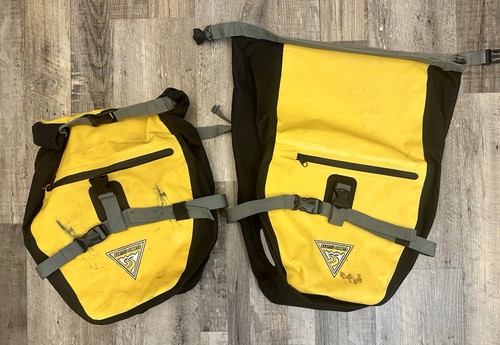 2 Lot Seattle Sports Titan Bike Pannier Bag Yellow Waterproof GUC