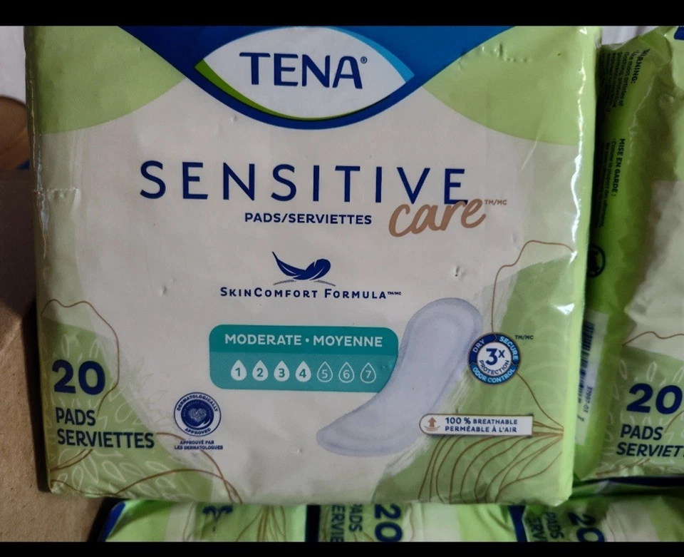 6 paquetes de 20 almohadillas de cuidado sensible Tena absorción moderada 120 en total Foto 3 de 3