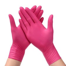 Pink Nitrile Disposable Gloves 20/50pcs Powder  Latex Free Gloves for Kitchen C