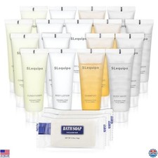 5-in-1 Hotel Toiletries Set, 100 Pcs Mini Guest Soaps, Shampoo, Lotion  More