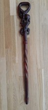African Walking Stick Wood Cane Hand Made Carved Elephant Twisted 36  EUC