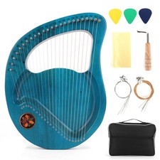 24-String Lyre Harp with Tuning Wrench Gift for Beginner Musician Emerald Green