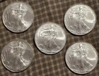5 2009 American Silver Eagles 1 OZ, .999 FINE
