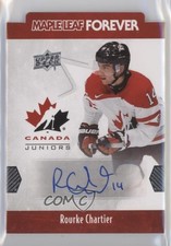 2016 Upper Deck Team Canada Juniors Maple Leaf Forever Rourke Chartier Auto 0d7y