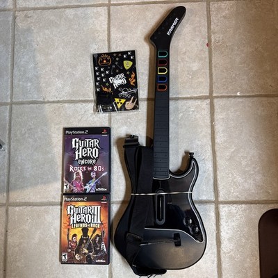 PS2 Kramer Striker Wireless Guitar Hero WITH DONGLE Receiver Guitar And Games
