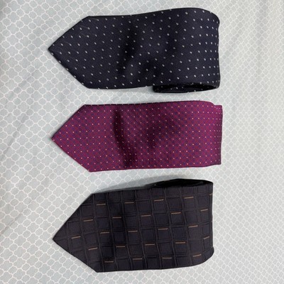 Pal Zileri Ties, Lot Of 3, Assorted Colors And Patterns, 100% Silk