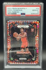 PSA 10 2023 Panini Prizm Monopoly Amen Thompson Red Free Parking RC Rookie