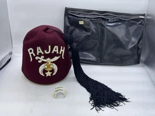 VTG Masonic RAJAH Temple 7 Fez Cap with Tassel w/ Crest PA Shriner Sold In NY