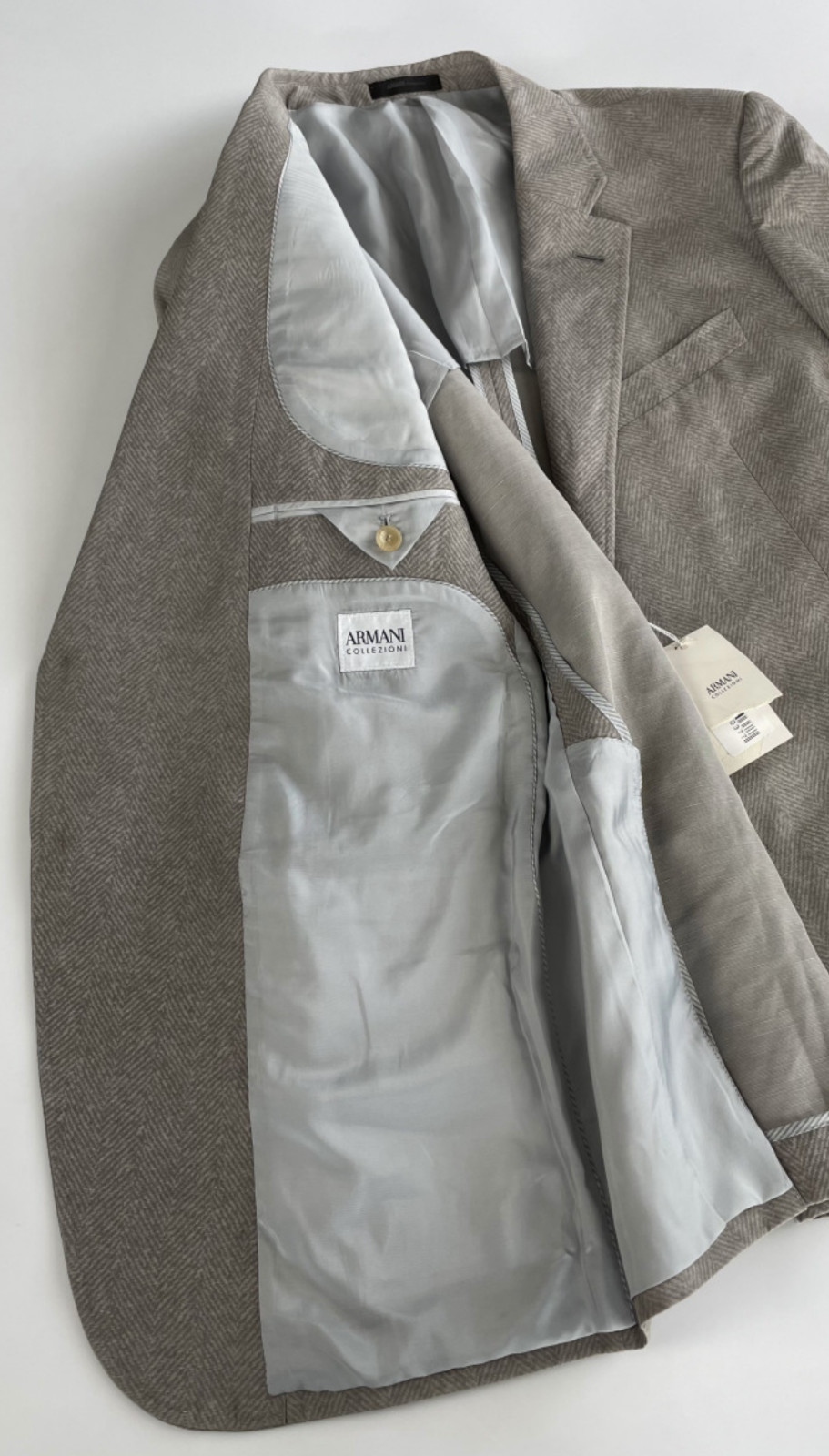 Armani Collezioni M LINE Lyocel Lino Suit Jacket Regular Blazer Jacket New 50 image 8